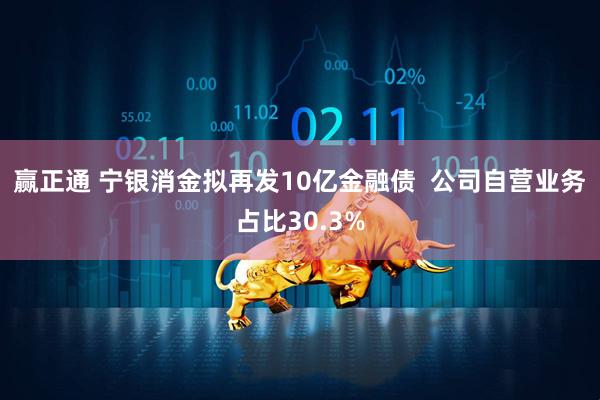 赢正通 宁银消金拟再发10亿金融债  公司自营业务占比30.3%